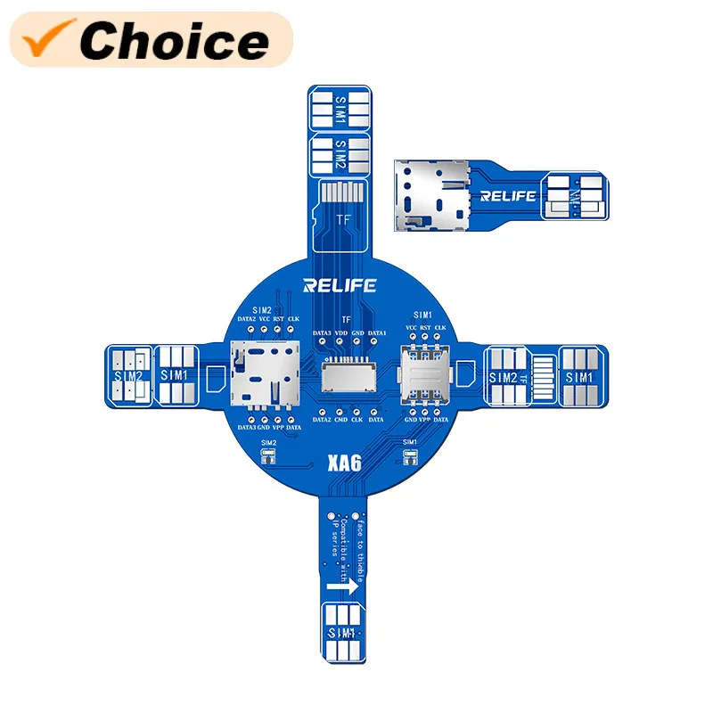 

RELIFE XA6 Dual Card Signal Test Board for Mobile Phone Repair No Disassembly No Card Tray SIM TF NM Card Faults Checking Tool