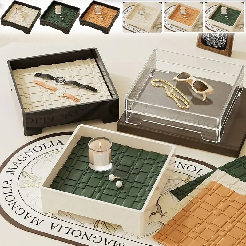 

New Home Decorations Entrance Key Storage Tray with Mat Fashion Living Room Tabletop Aroma Jewelry Tray Caja De Almacenamiento