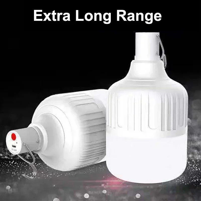 60W/80W Outdoor Portable LED Emergency Bulb USB Rechargeable Multifunction Camping Lamp for Outdoor Camping BBQ Home Use