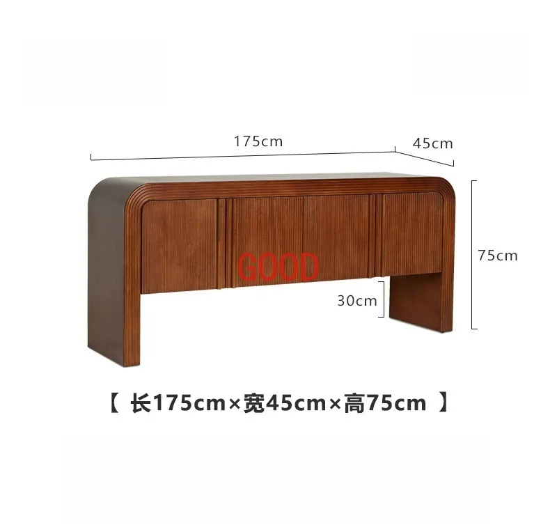 Wabi Sandy Wind Solid Wood Rattan Side Cabinet