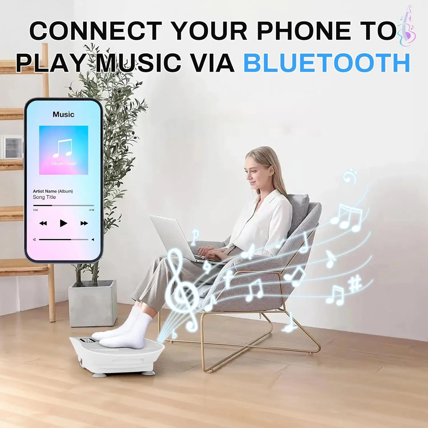 Mesin Latihan Pelat Getaran, Pelat Getaran untuk Drainase Limfatik, Pelat Getar Kapasitas 330Lbs/150Kg untuk Kebugaran