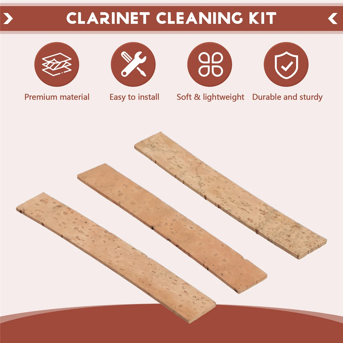 A03V 10 шт. пробковый лист для кларнета, аксессуары для ремонта саксофона, запасной комплект, сменный комплект, 9,1X1,3X0,2 см