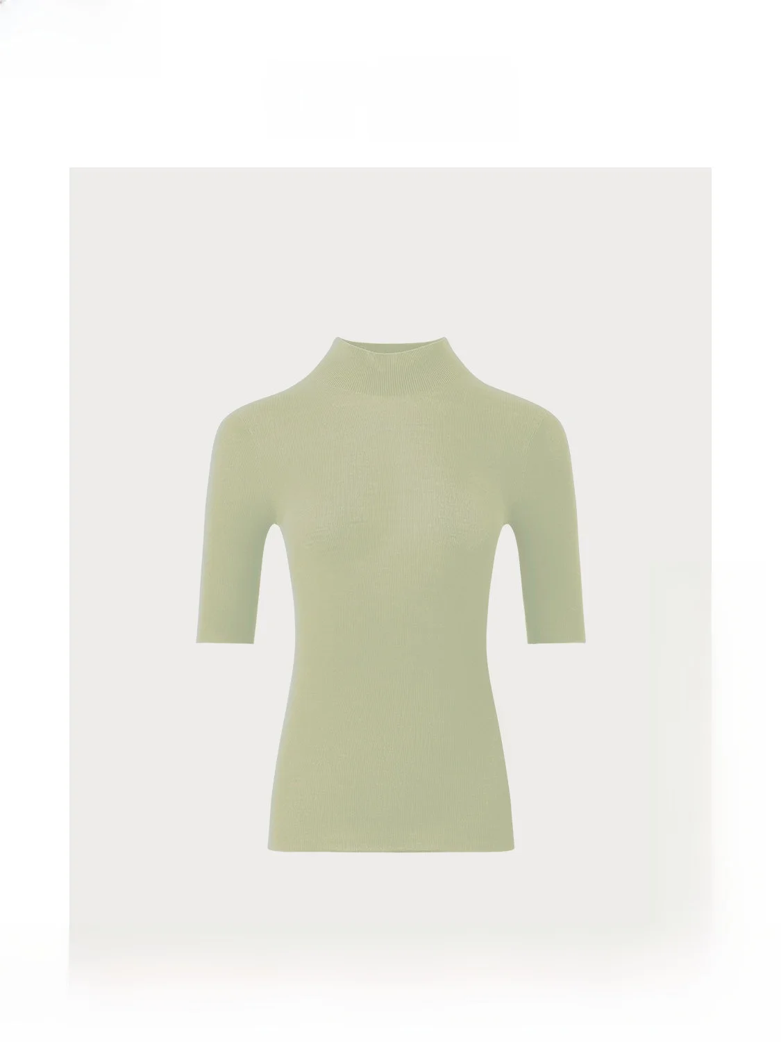 

Ele Knitted ort Sve Women's Summer Slim Fit Sl Cloud irt Sli Commute Sle Wool Blend High Ne Regular Fit