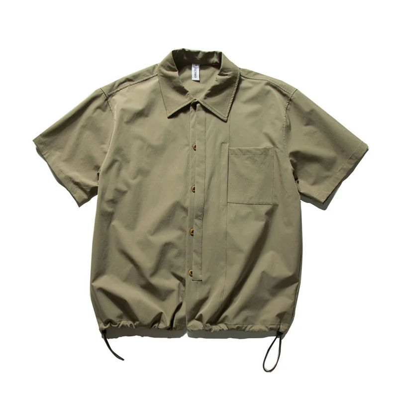 

MAQVOB High Quality EU US Size Luxry Street Wear Summer Polyester Soft Casual Workwear Oversize Boxy Short Sleeve Shirt
