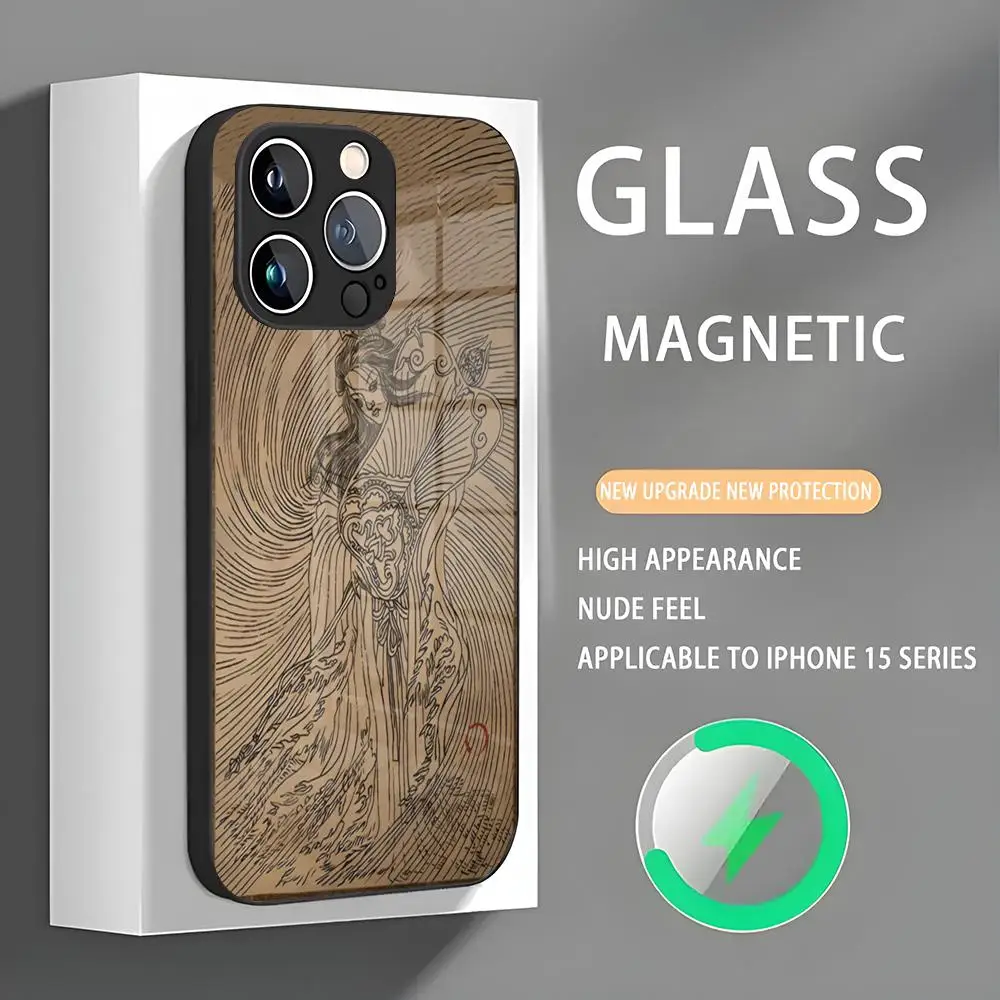 Black Myth Wukong Shadow God Diagram Phone Case Iphone 16 Pro Max Case 15 14 13 12 11 X XR XS XSMAX 8 Plus Mini Pro Max Glass M