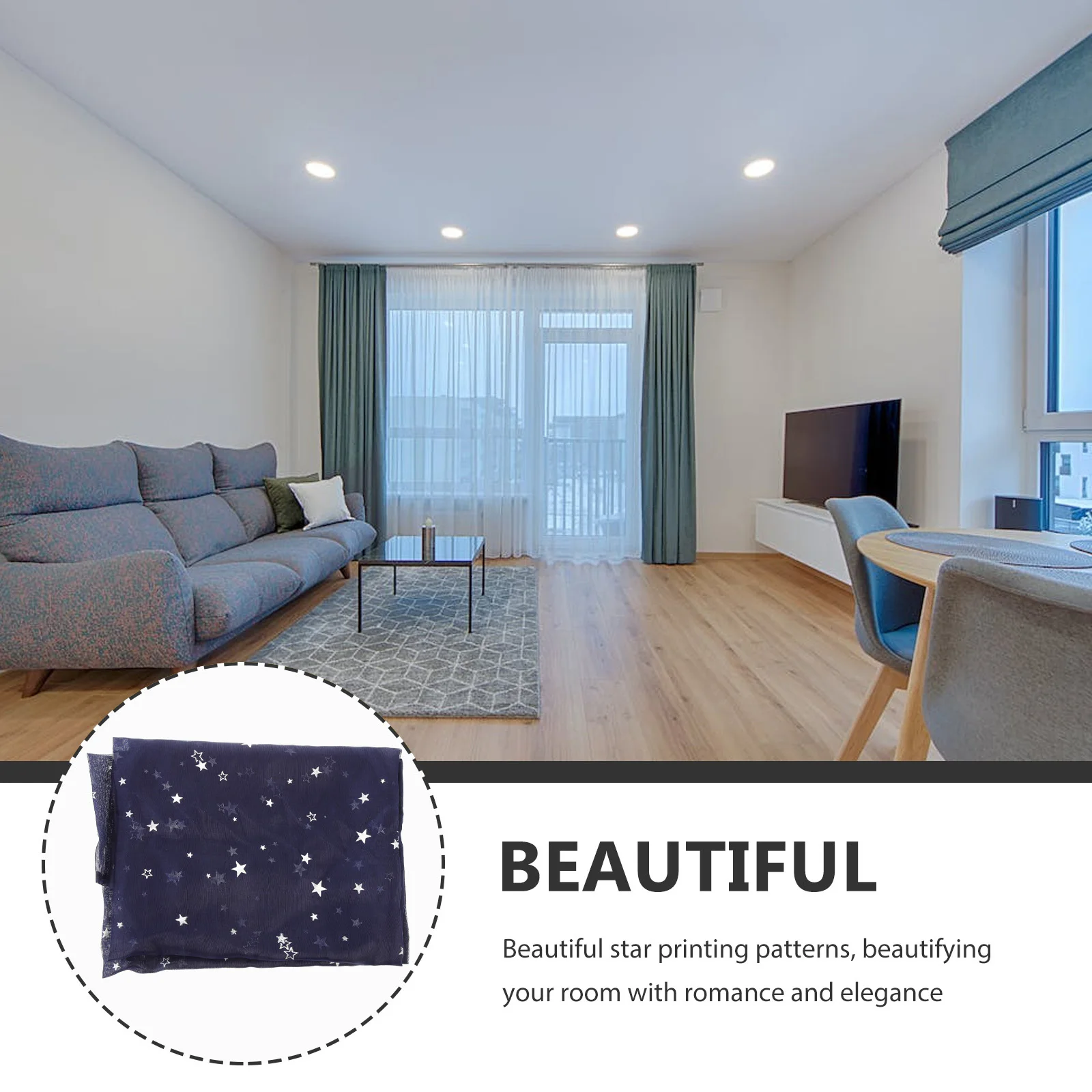 Cortinas transparentes para el hogar, lámina de estrella plateada azul marino, tratamiento romántico para ventana, estrellas brillantes, Panel fino para ventana de dormitorio de niña
