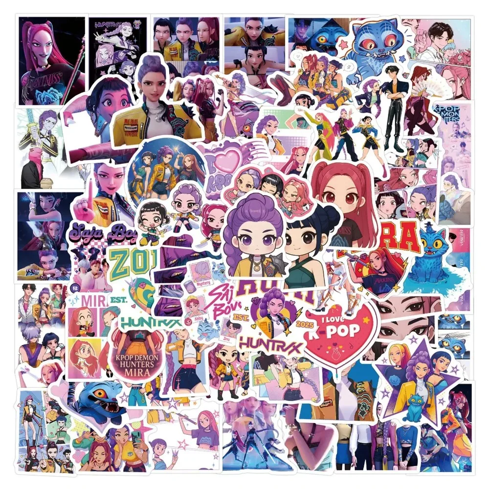 

55-110 шт. K-POP наклейка «Охотники на демонов», пленка для телевидения, периферийные компьютерные декоративные наклейки, водостойкая виниловая игрушка, подарки для детей
