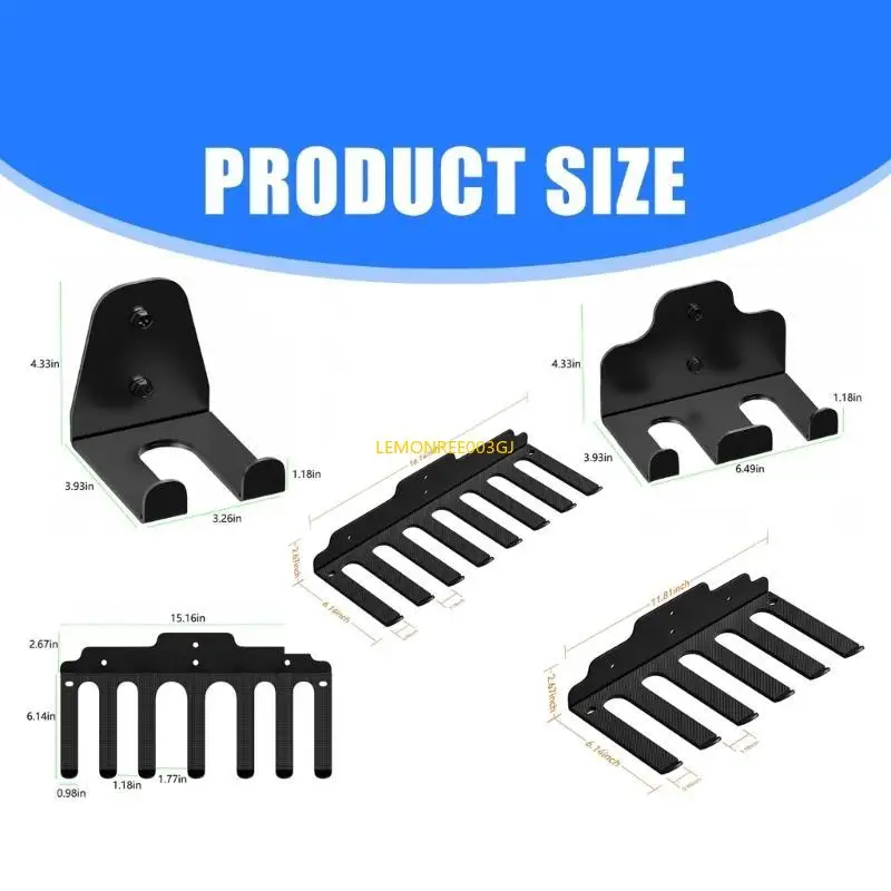 M4YC Heavy Duty Barbell Wall Rack Storage ที่จัดเก็บพร้อมการติดตั้งง่ายสำหรับพื้นที่ออกกำลังกายที่เรียบร้อยและเป็นระเบียบ