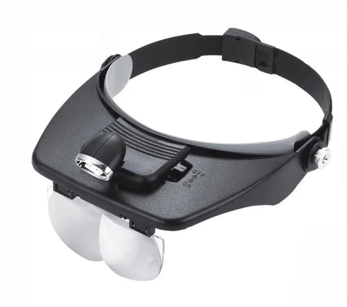 Upgraded lighting LED light reading repair detection  head-wearing glasses magnifying glass jewelry loupe