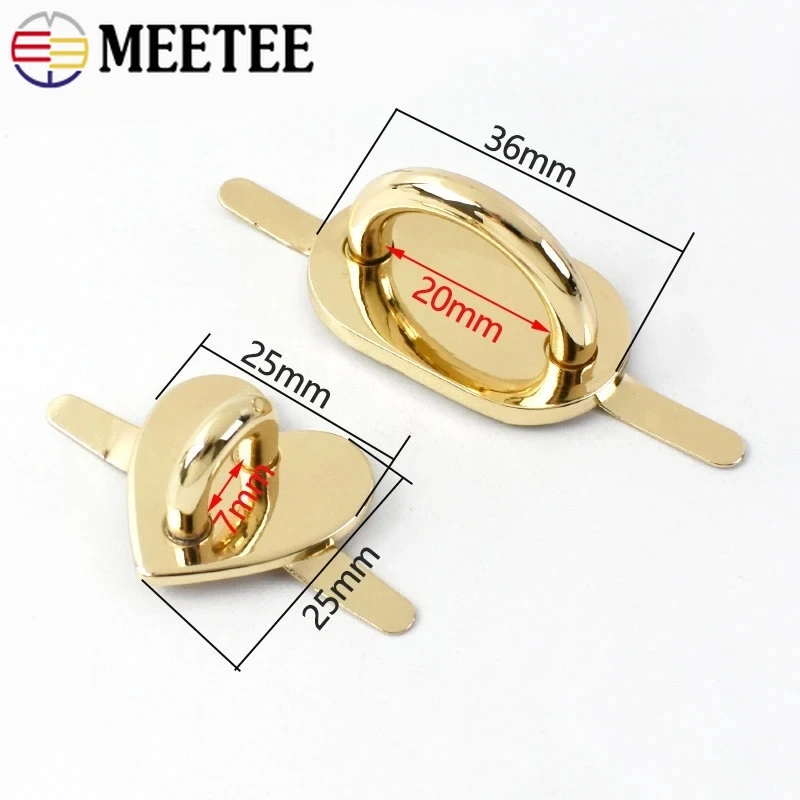 2/4/10Pcs Meetee Metal Heart D Ring Buckle Arch Bridge Connector Hook Bag Strap Side Clip Clasp Handle Decoration Clamp Hardware