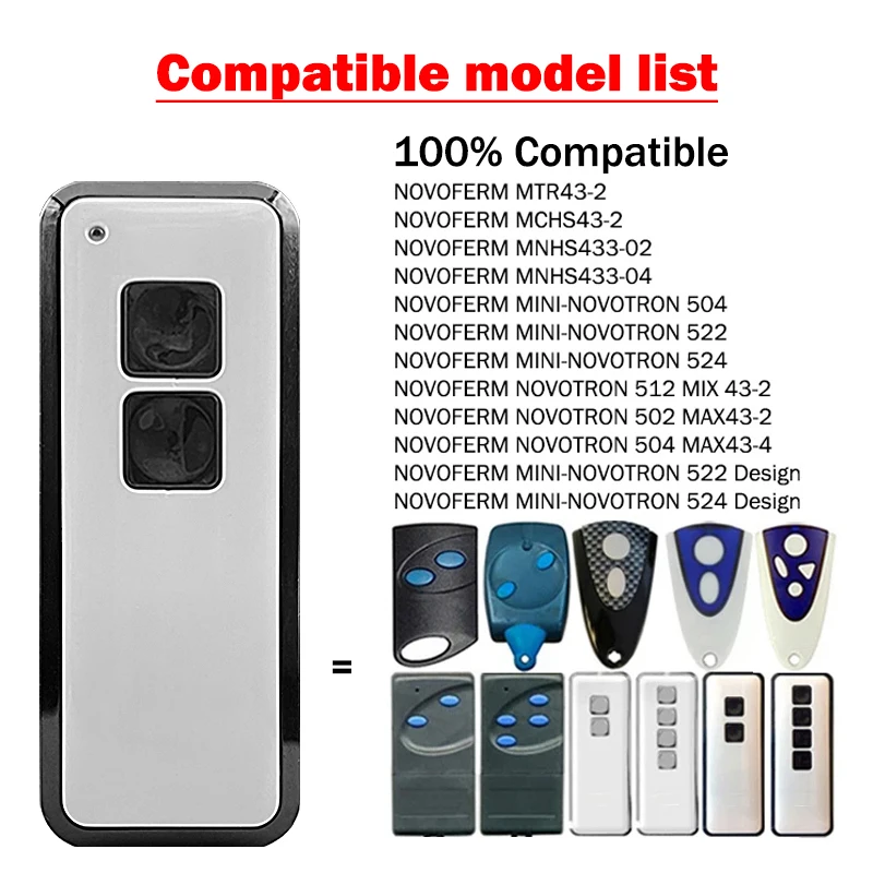 Newest Model NOVOFERM MINI-NOVOTRON 522 524 Electric Garage Door Remote Control 433.92MHz NOVOFERM NOVOTRON 522 524 Gate Opener