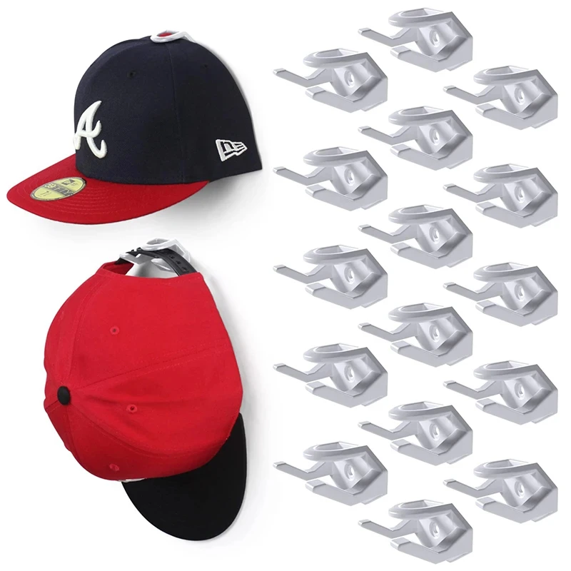 Adhesive Hat Rack Display Hooks for Wall and Door, Baseball Cap Holder Hat Storage Organizer Cap Hanger