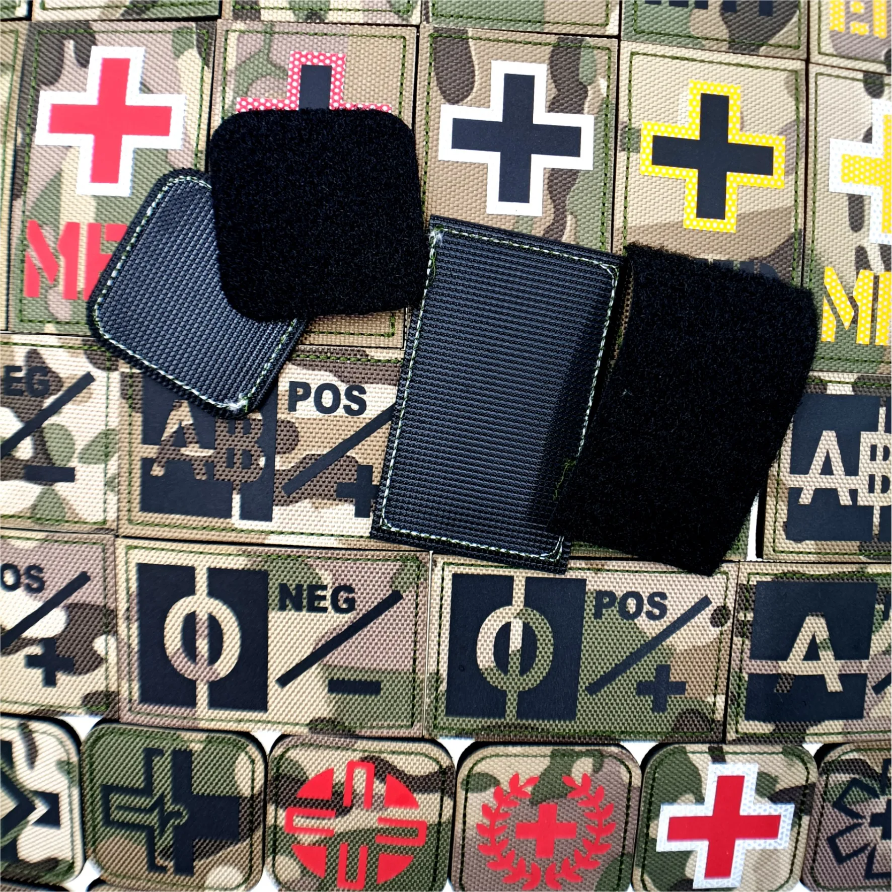 Outdoor rescue patch ERT MED A+A-O+O-blood type logo medical patch soldier backpack vest cross tactical badge