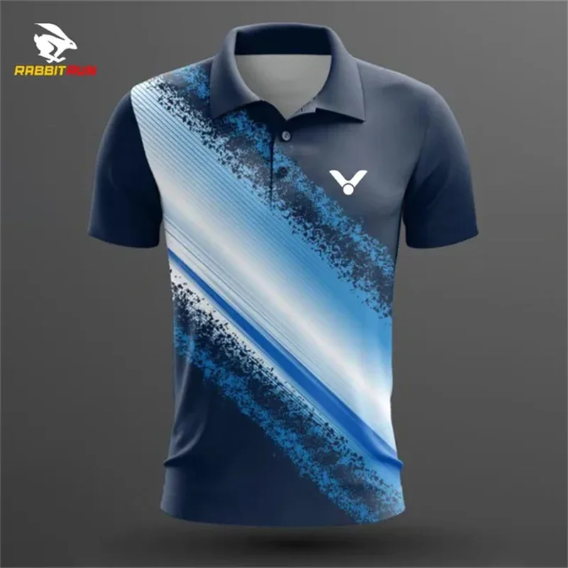 2024 New Summer Casual Badminton Lapel shirts Men\'s Sport Short-sleeved Polo Shirts Table Tennis Tshirt Running Men T-shirt tops