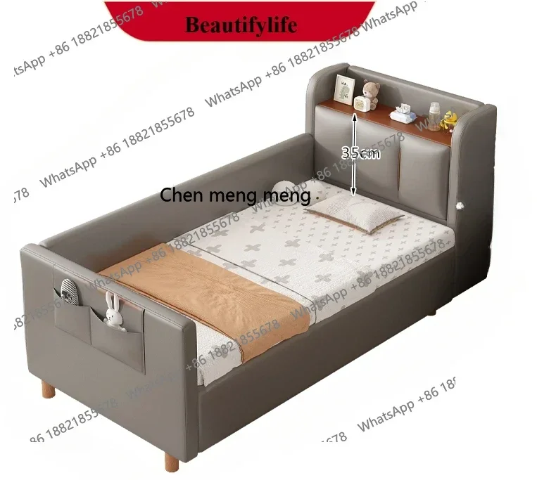 X  Stitching Big Bed with Fence Widened Stitching Side Bed Boys and Girls Side Bed Home