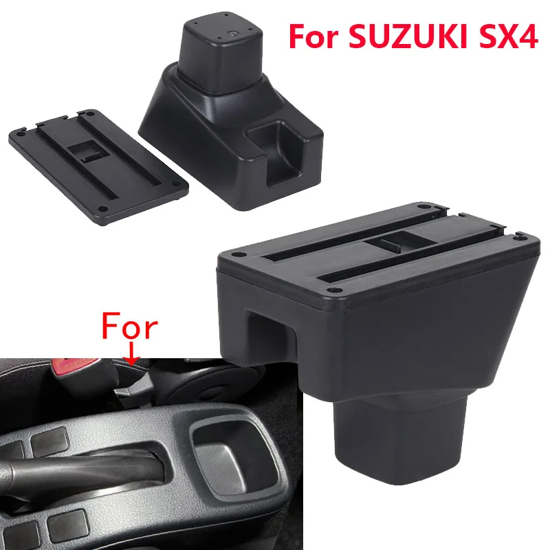 For SUZUKI SX4 Armrest box For SUZUKI SX4 Car Armrest  Curved Surface leather Car Storage Box Simple installation Interior