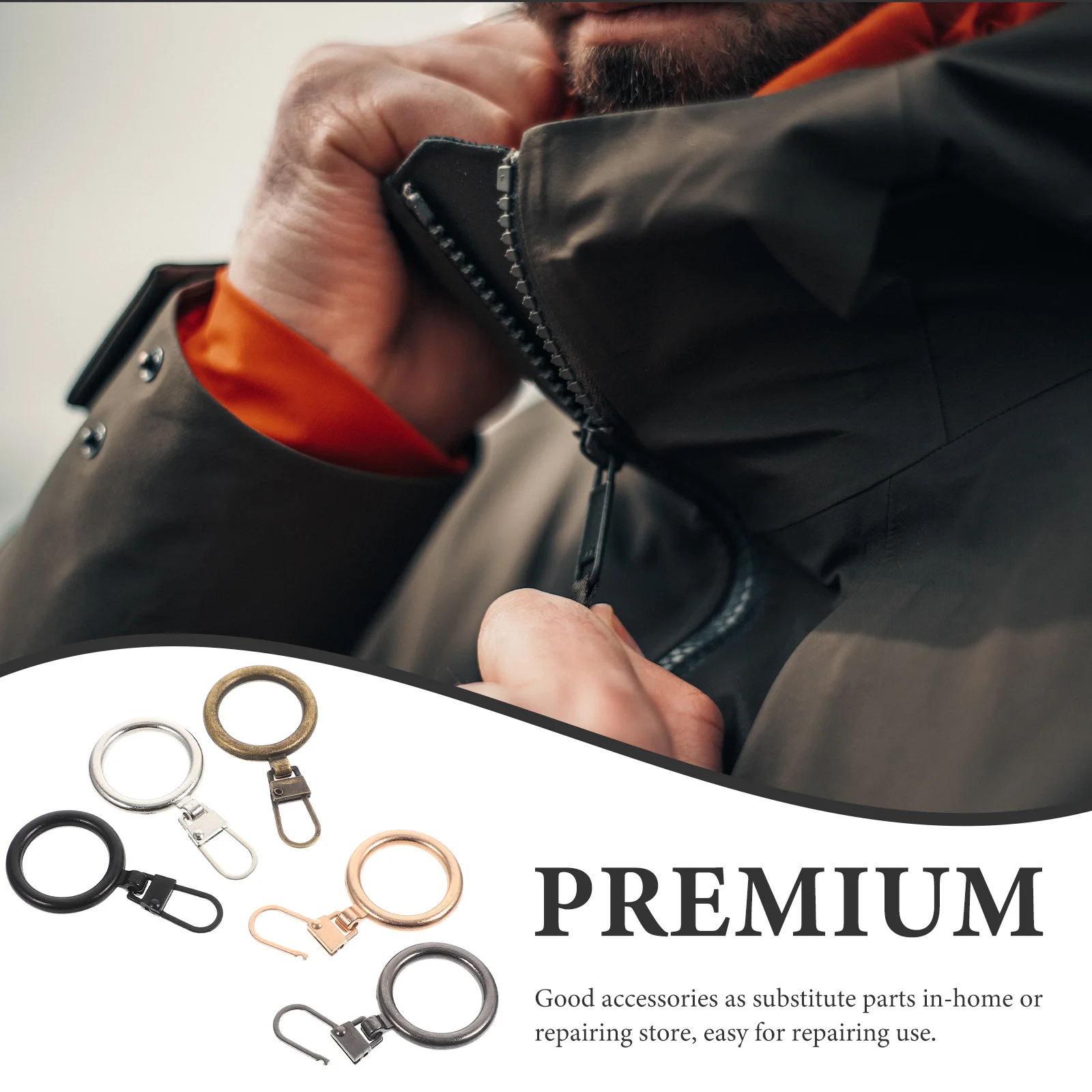 

20Pcs High-Grade Metal Zipper Sliders Wear-Resistant Zipper Repair Kit for Jackets Bags Purses Tabs Zippers Bulk