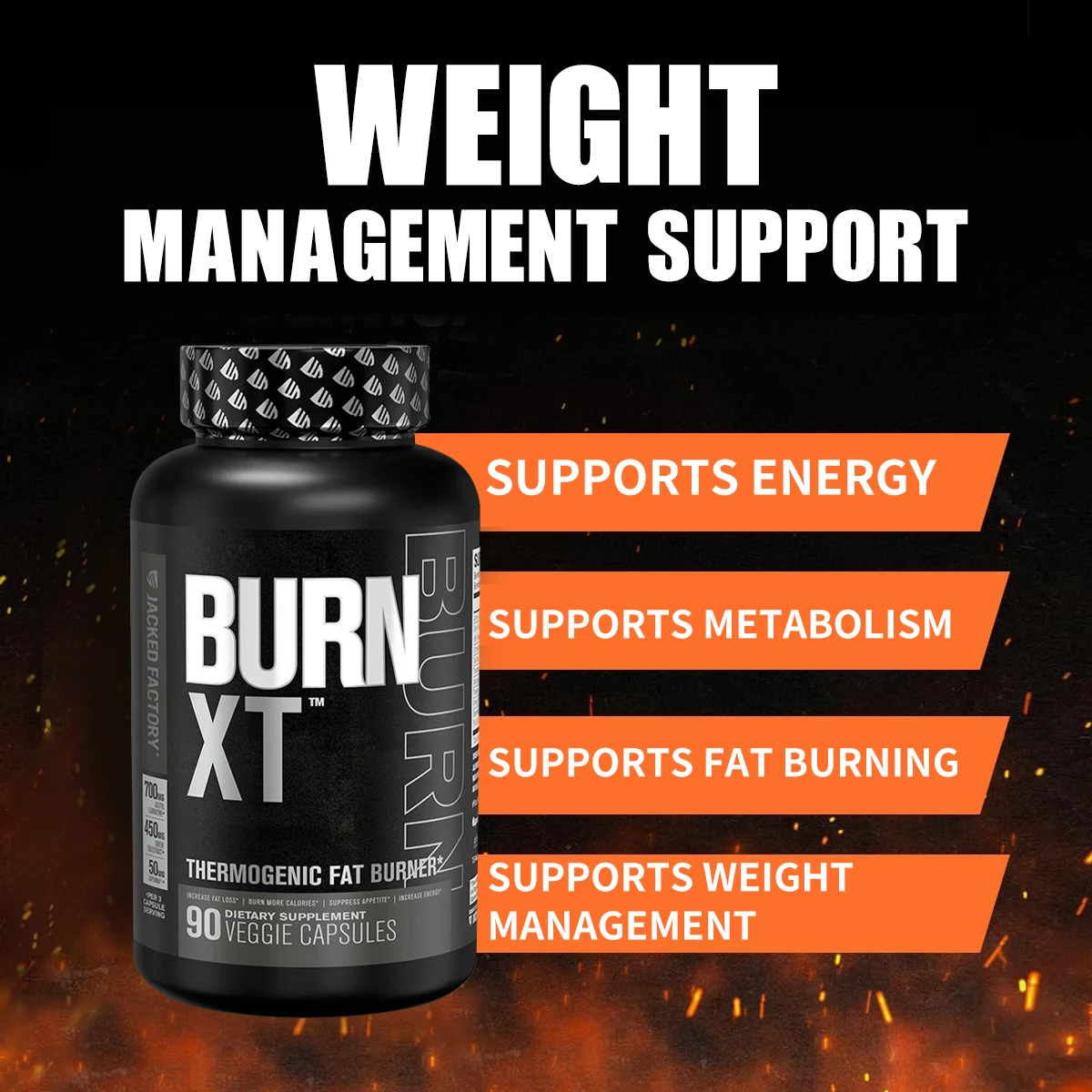 Burn XT Black Thermogenic Fat Burner - A Nootropic Energy Booster That Helps Control Metabolism By Boosting Thermogenesis