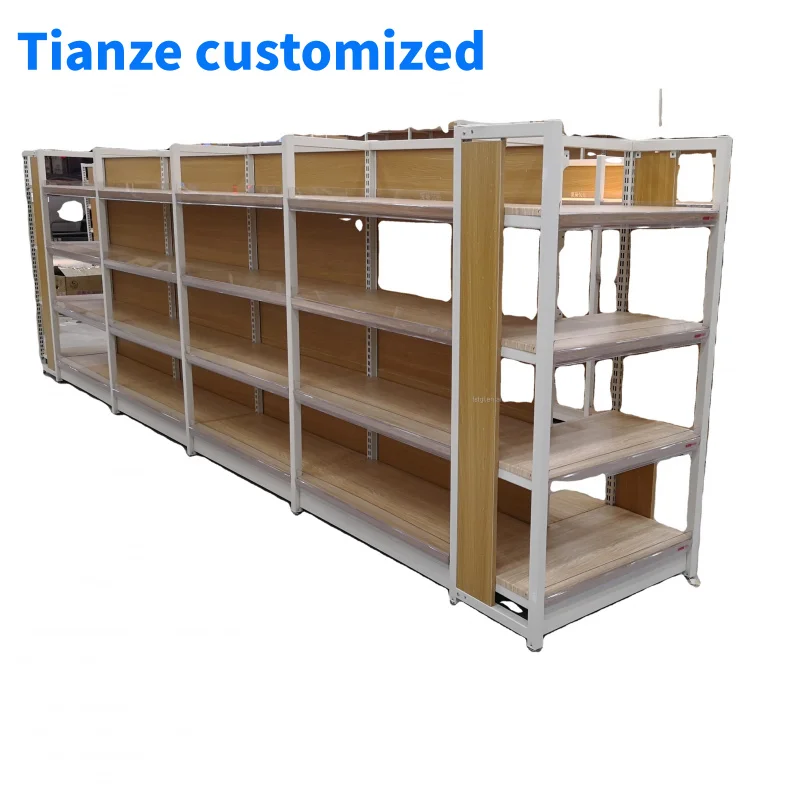 

(customized)Retail Chains Store Supplies Gondola Grocery Supermarket Shelves Customized Grocery Items Supermarket Rack Double-si