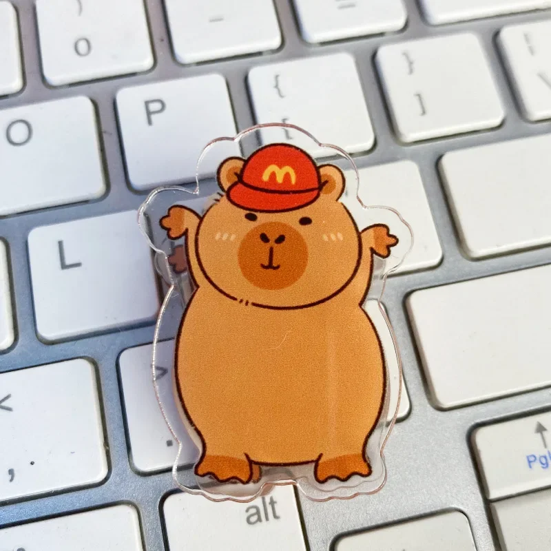 Capybara Cartoon Memo Clip Paperclip Transparent Acrylic Paper Clip Ins Decorative PP Clip Kawaii Scrapbook/Notebook Decoration