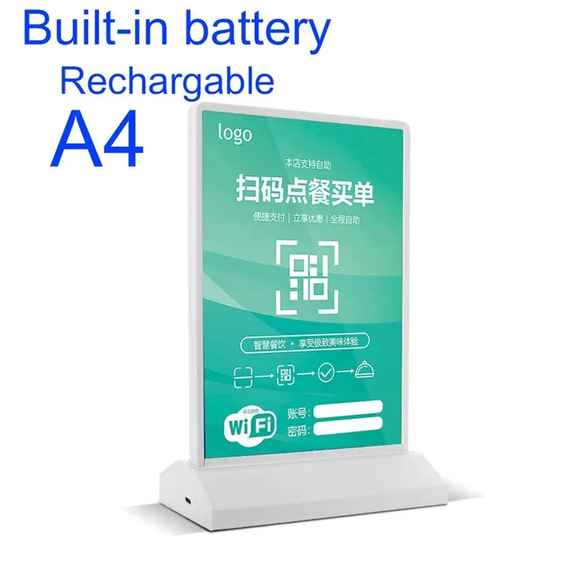 LED Lightbox Rechargeable A4 Size LED Light Sign For Business Advertising Lighting LED Poster Menu Display