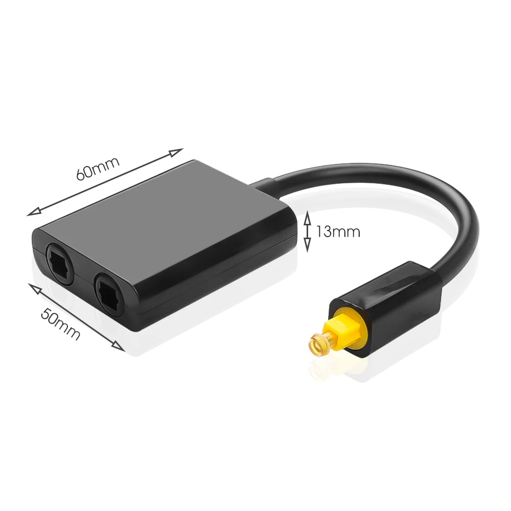 Toslink Audio Splitter Adapter Digital 1 Eingang 2 Ausgänge SPDIF Optisches Glasfaserkabel Splitter Hub für DVD Optischer Konverter – Detail 8
