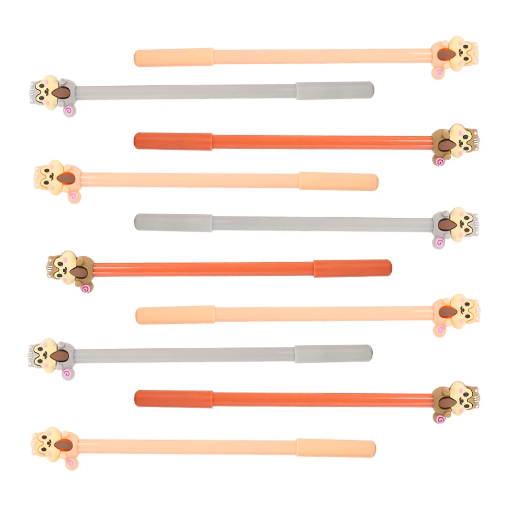 

10 Pcs Gel Pen Cartoon Squirrel Student Stationery Plastic Children Marker for Learning