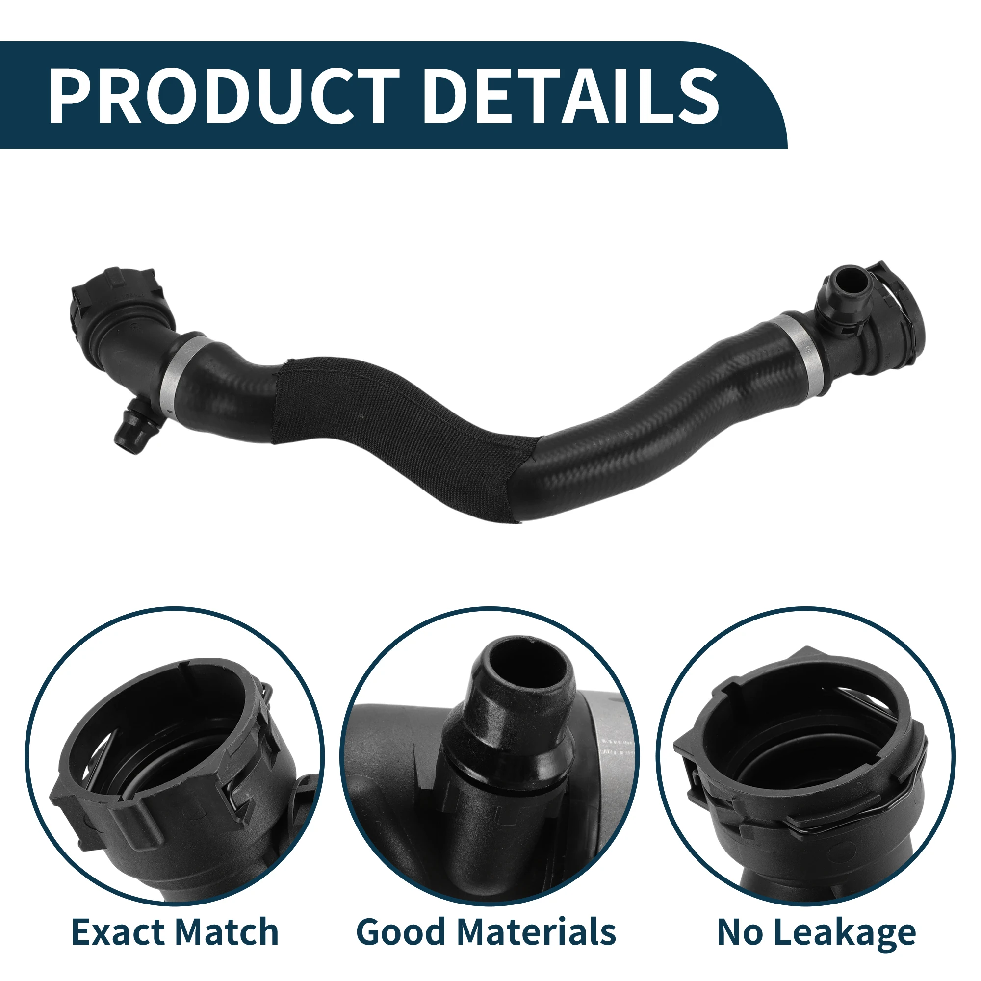 

Шланг радиатора Motoforti, шланг обогревателя No 17128514218 для BMW X5 17, резиновый верхний шланг, черный, 1 шт.