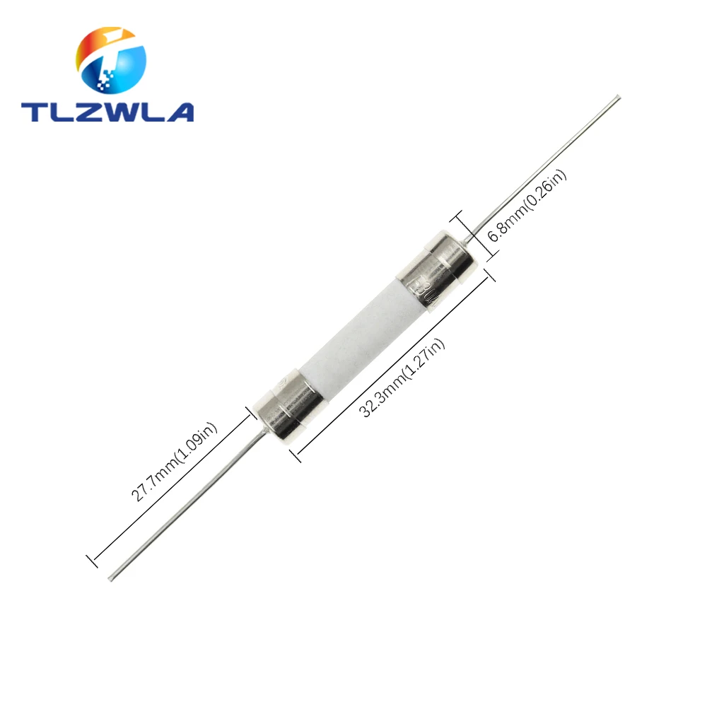 10PCS 6*30mm Ceramic Fuse Fast Slow Blow Tube Fuse With a Pin 6X30MM 250V 8A 10A 15A 20A 25A 30A