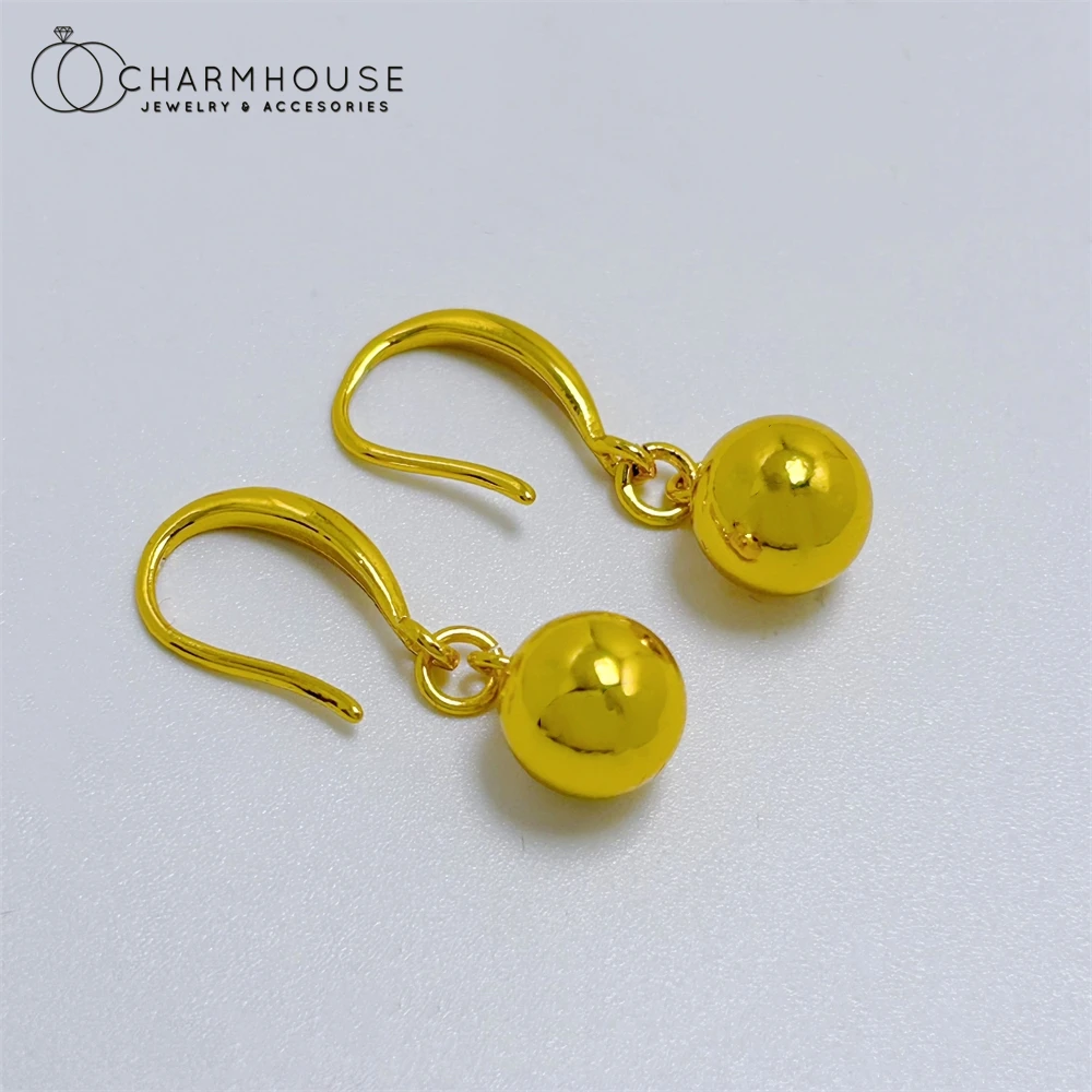 

Gold Color 6mm Bead Drop Earrings for Women Stainless Steel Pendientes Mujer Trendy Jewelry Accessories Wholesale Gifts