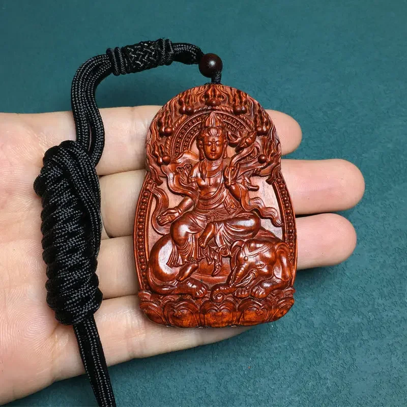 

Rosewood Zodiac Guardian Guanyin Pendant Wood Carved Buddha Card Tathagata Men and Women GoodLucky Necklace Amulet Charm Jewelry