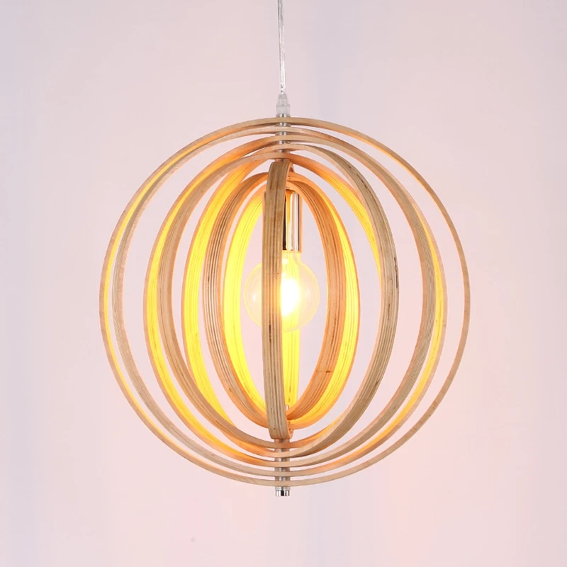 2022 New Nordic Variable Multi-Ring Solid Wood Pendant Lamp For Living Room Dining  Bar Home Decoration Lighting