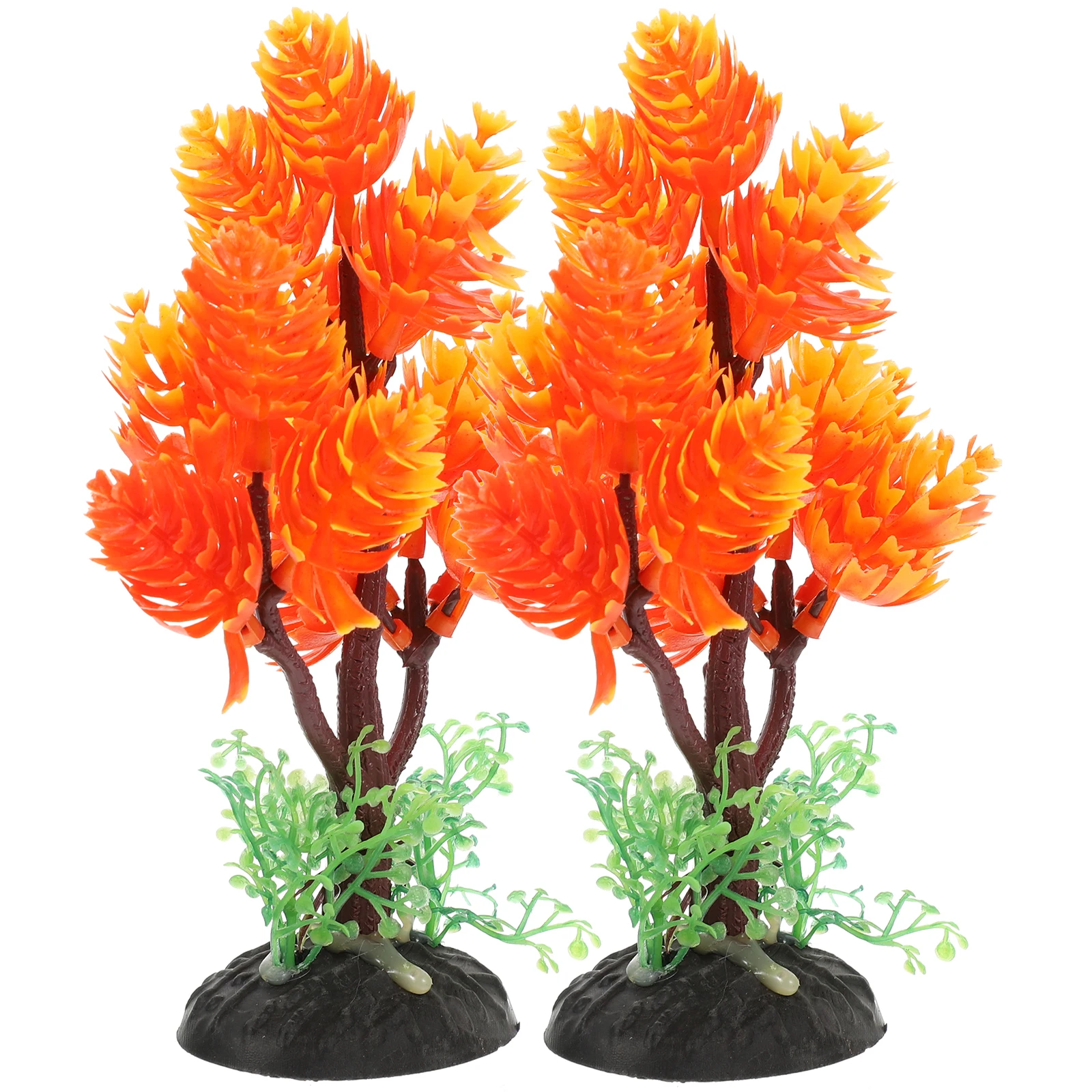 

2 Pcs Aquarium Plant Decorations Plastic Fish Tank Accessories Realistic Design Safe Materials Terrarium L scape Fish Hiding