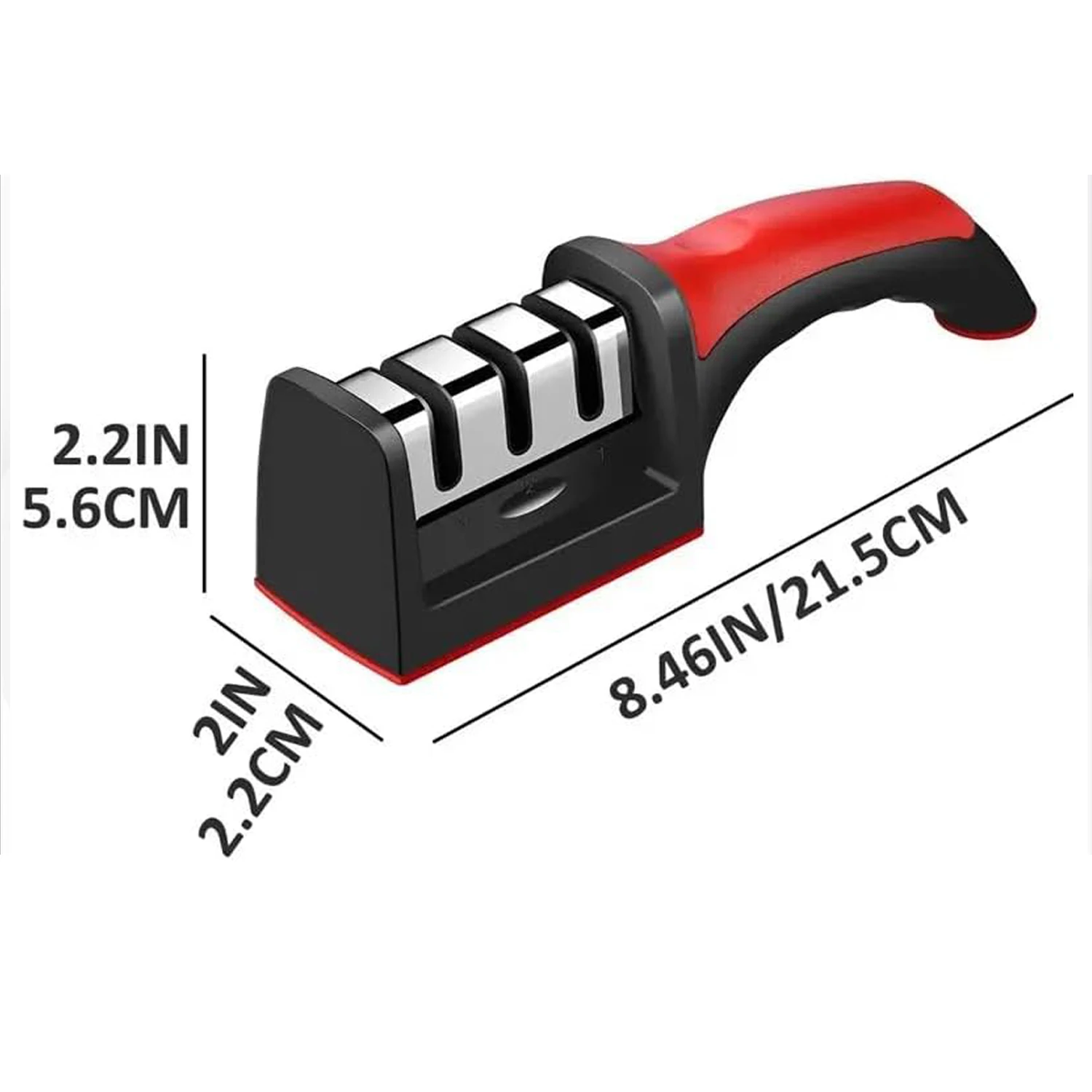 1pc Three Stage Sharpener, Household Kitchen Knife Sharpener, Stainless Steel Kitchen Tool Sharpener, Sharpening Stone