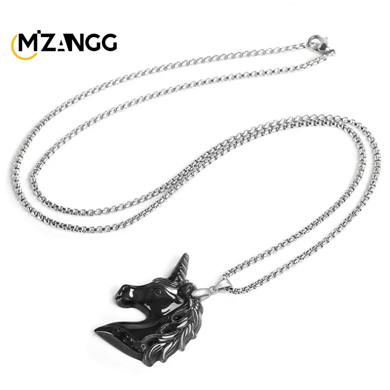 Natural A-grade Jade Starlight Unicorn Pendant Fashionable and Individual Black Chicken Type Jade Necklace Unisex Festival Gift