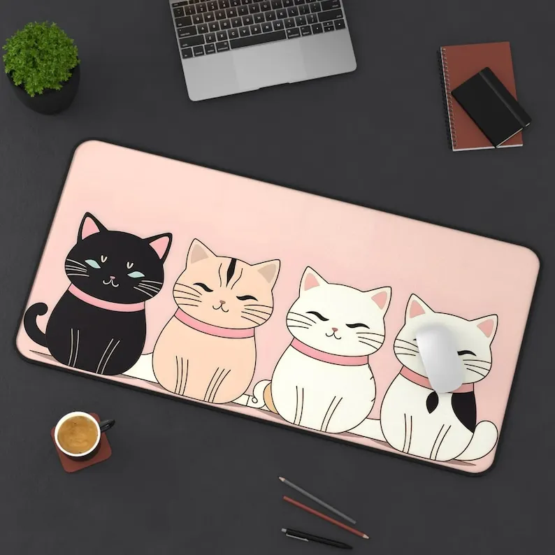 

Милый коврик для мыши, идеальный аксессуар для рабочего пространства для любителей кошек, декор для домашнего офиса, подарок для любителей домашних животных, офисные принадлежности на тему кошек