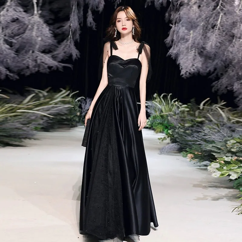 

Black Satin Bandage Evening Dress Off Shoulder Beading Tulle Quinceanera Dresses Exquisite Elegant Modern Homecoming Gown