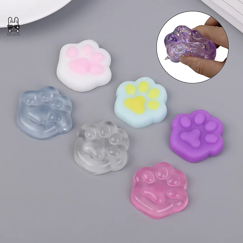 1PC Girl Gift Kawaii Mini  Cat Paw Pinch Squeeze Toy Cute Cat Paw Animal Dango Fidgeting Kids Sensory Props