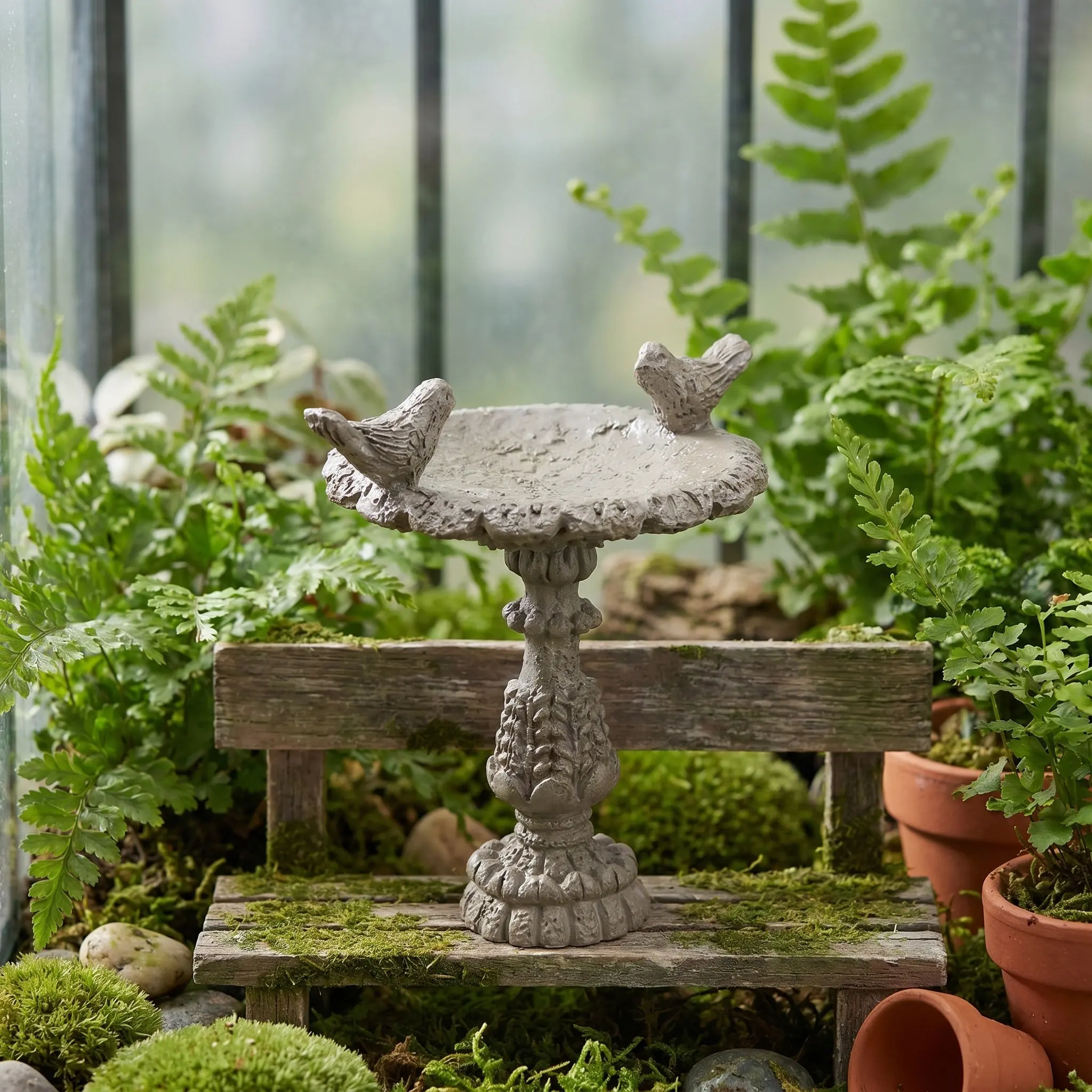 

Mini Outdoor Garden 1:12 Scale Fountain Decor Resin Craft Cute Bird Scene Dollhouse Garden Accessories Dollhouse Furniture