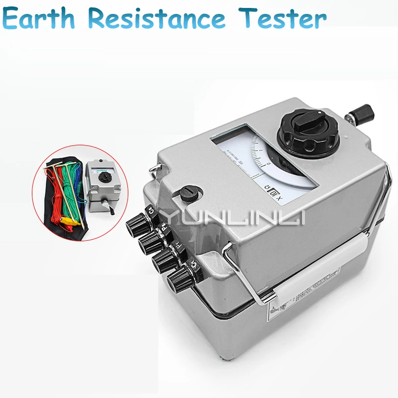 Hand-cranking Type Earth Resistance Tester Dial Scale Ground Resistance Meter Lightning Rod Measuring Instrument Tools ZC-8