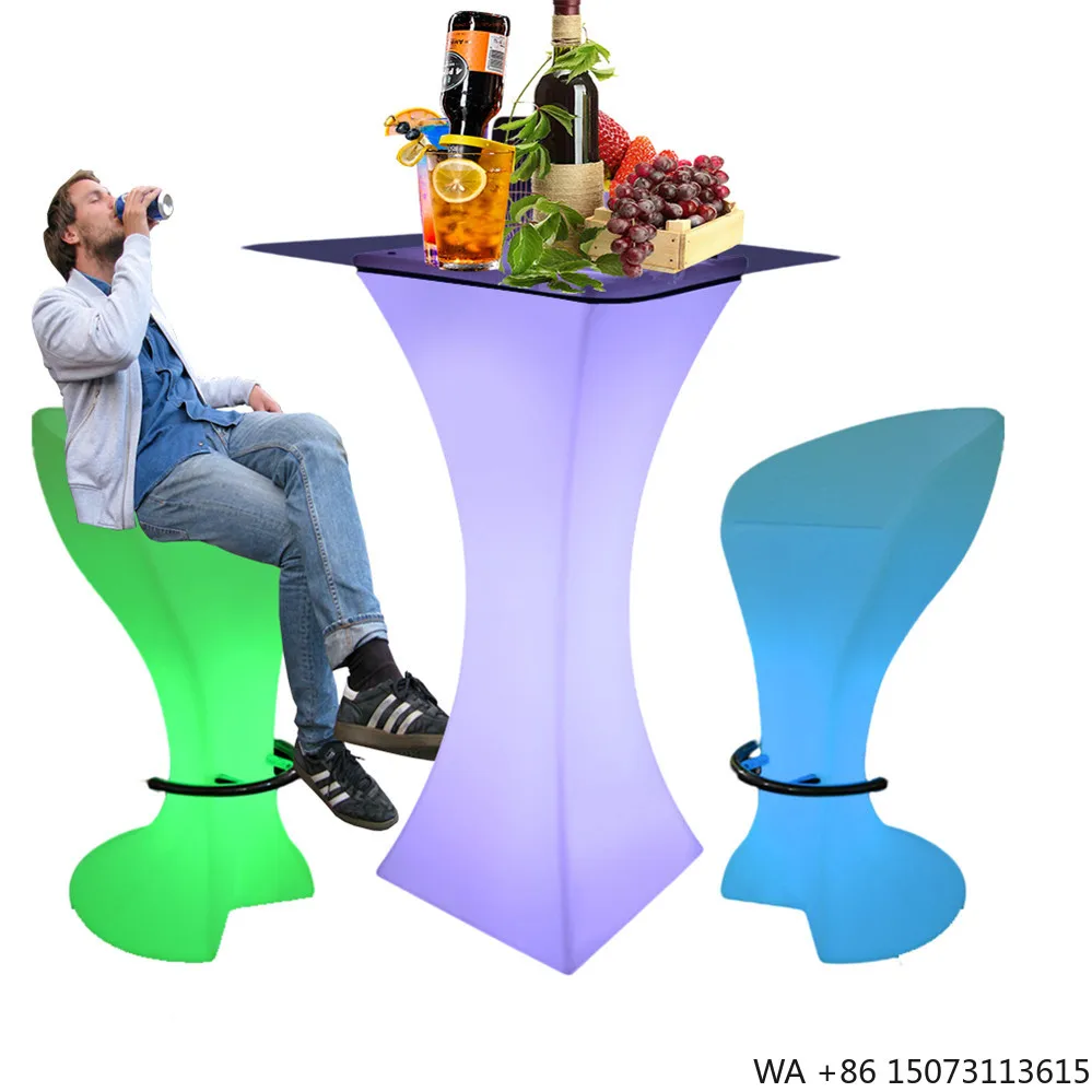 

Светодиодные барные столы для вечеринок, мероприятий в ночных клубах, банкетов, портативные барные стулья, 16 цветов, светящийся коктейльный стол, современный RGB-дизайн