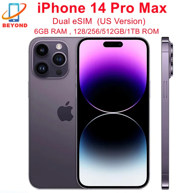 Apple iPhone 14 Pro Max Dual eSIM 128/256/512 GB/1 TB ROM 6 GB RAM 