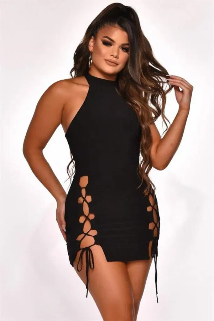 Met Een Slit Mini Jurk