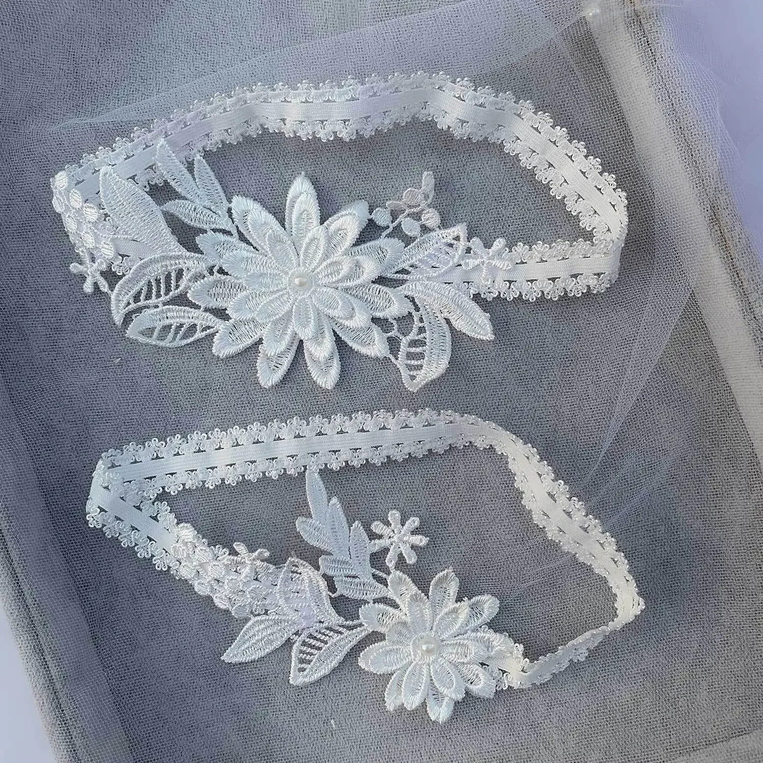 New fashion White Women/Female Appliques Wedding Garters Sexy  Bride Thigh Ring Leg Garters