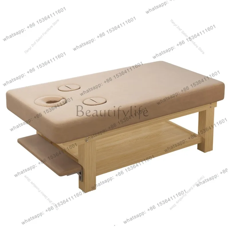 Factory Direct Sales Nordic Solid Wood Massage Bed Modern High-end Foot Bath Massage Bed Creative Beauty Salon Furniture Cama De