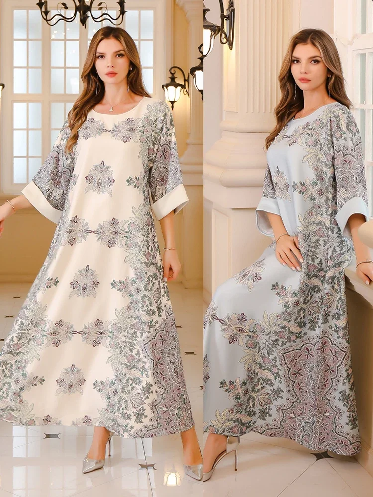 Eid Muslim Party Dress for Women Ramadan Abaya Diamond Long Dress Morocco Kaftan Vestidos Largos Dubai Turkey Robe Jalabiya 2024