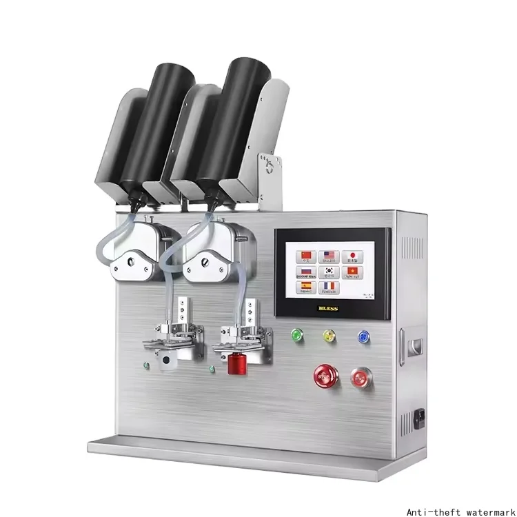 Small fully automatic UV gel nail polish gel mascara lipstick gel dual-head quantitative weighing and filling machine