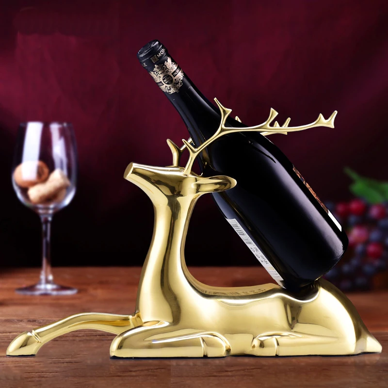 Copper Gold Deer Wine Bottle Holder Wine Bottle Holder Statues Wine Rack Gold