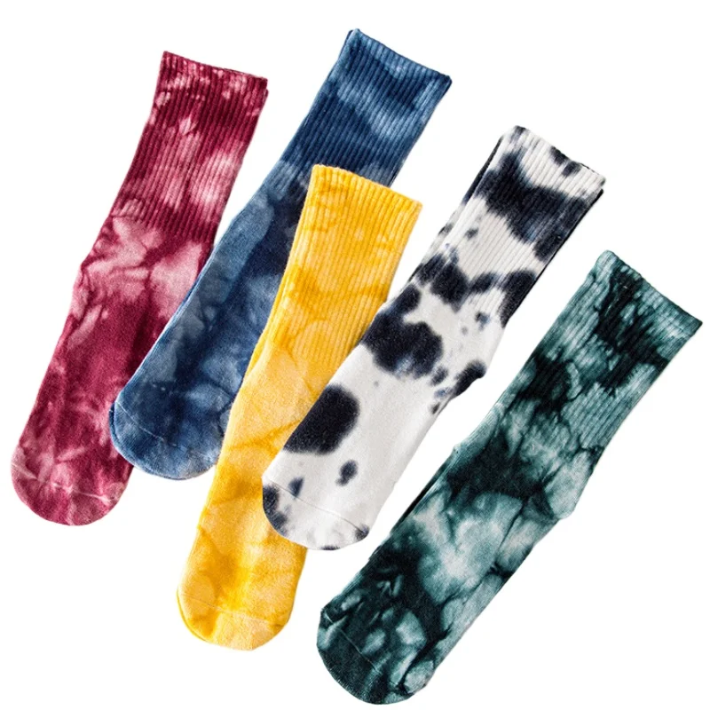 

Fashion Tie-dye Sock Mid-calf Yoga Pilates Socks for Women Girls Indoor Non-slip Sports Socks Dance Fitness Winter Floor Sock