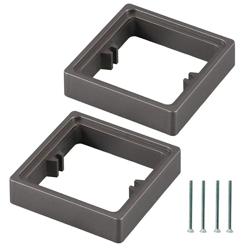 2pcs Single Socket Spacer 1 Gang Square Spacer 0.78IN/20MM Box Frame With Screws Switches Accessories Electrical Outlet Part